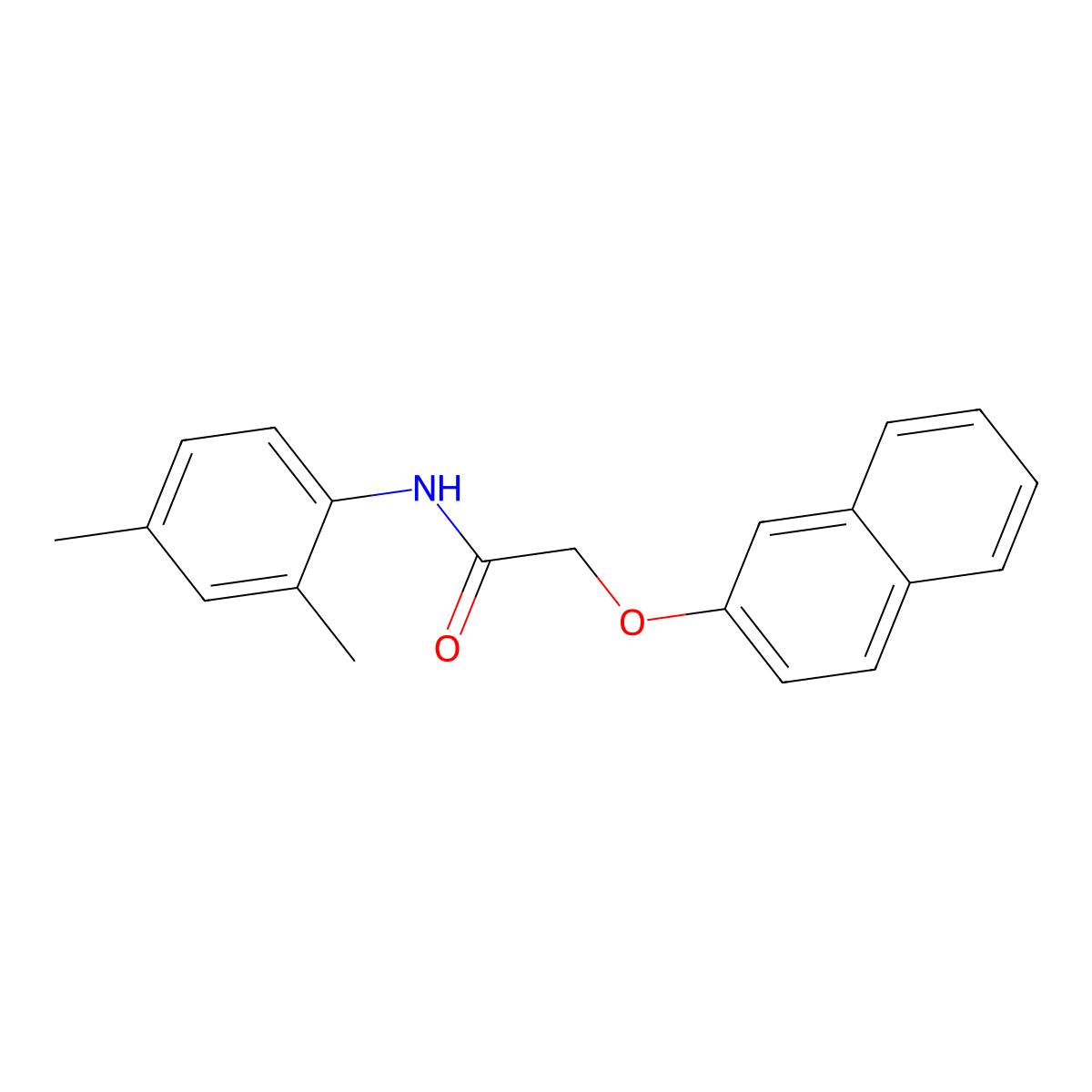 N-(2,4-dimethylphenyl)-2-(2-naphthyloxy)acetamide molecular structure, CAS 349644-22-0