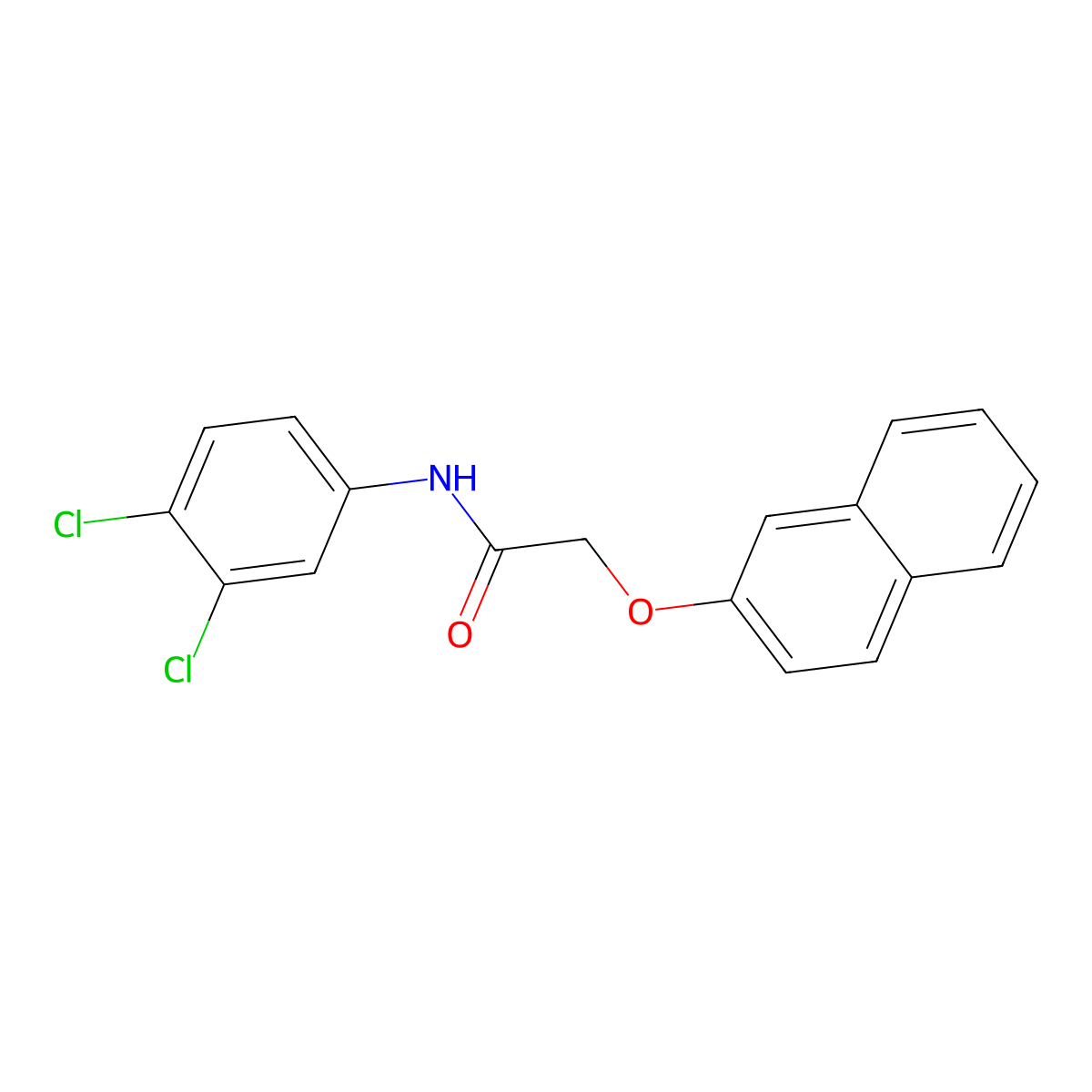 N-(3,4-dichlorophenyl)-2-(2-naphthyloxy)acetamide molecular structure, CAS 349644-33-3