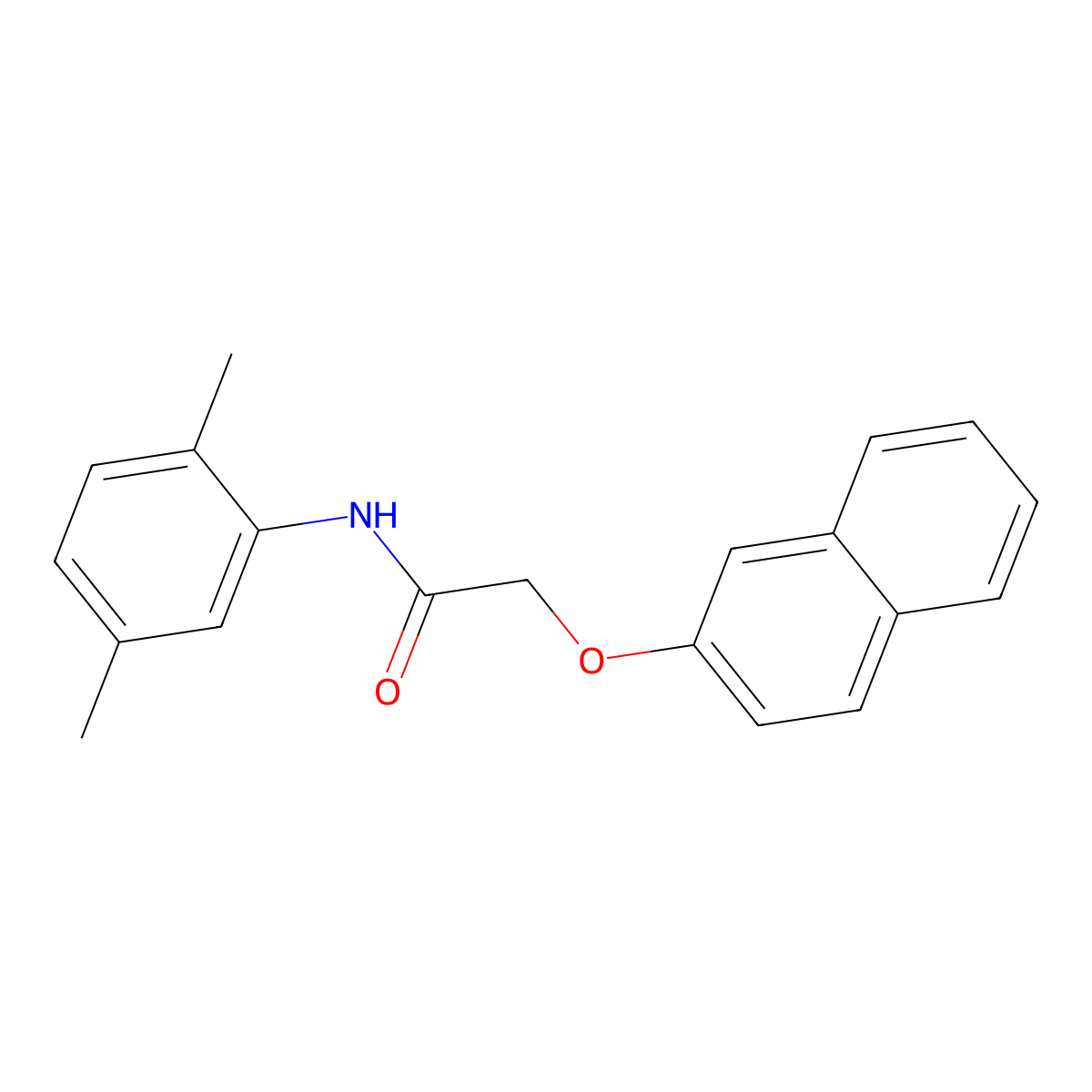 N-(2,5-dimethylphenyl)-2-(2-naphthyloxy)acetamide molecular structure, CAS 349644-37-7