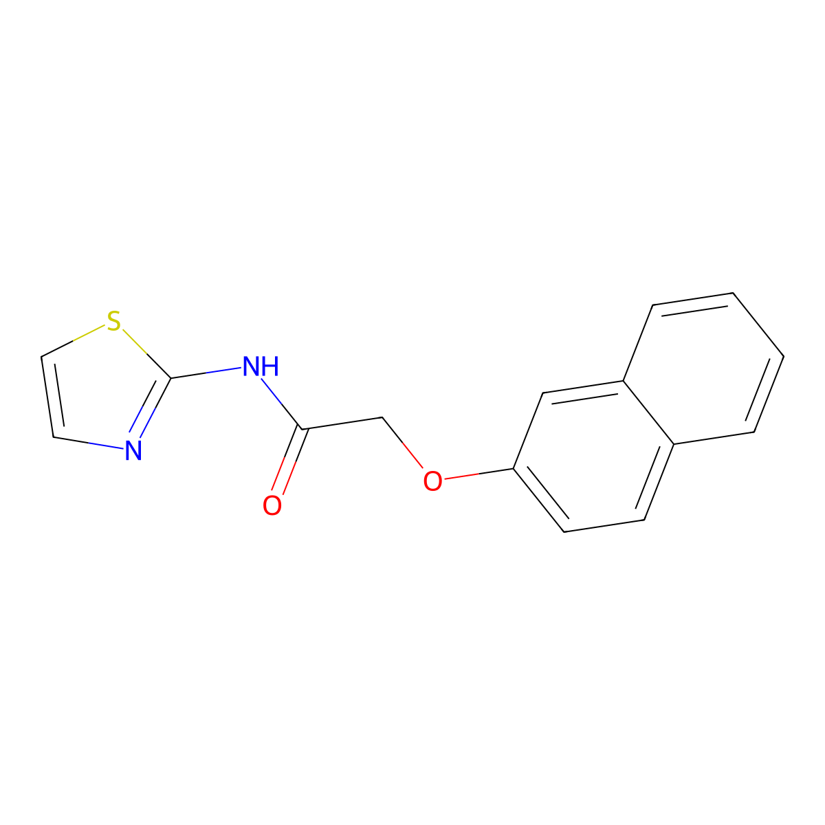 2-naphthalen-2-yloxy-N-(1,3-thiazol-2-yl)acetamide molecular structure, CAS 349644-43-5