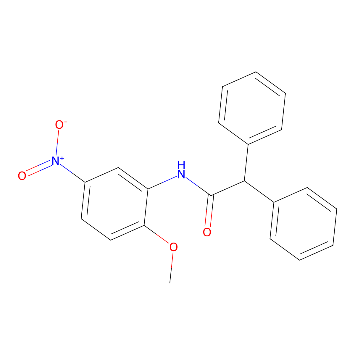 N-(2-methoxy-5-nitrophenyl)-2,2-diphenylacetamide molecular structure, CAS 349644-60-6