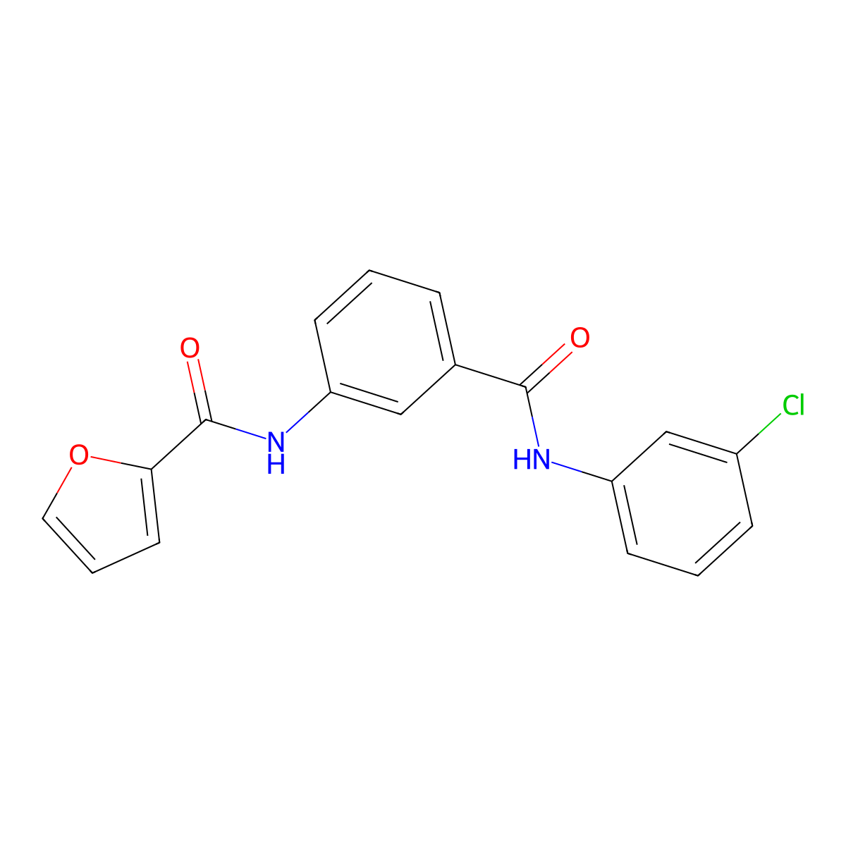 N-[3-[(3-chlorophenyl)carbamoyl]phenyl]furan-2-carboxamide molecular structure, CAS 349644-68-4