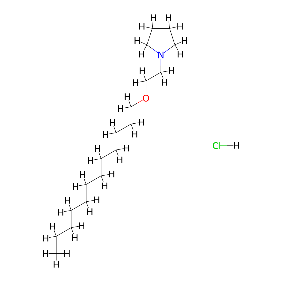 1-(2-(Dodecyloxy)ethyl)pyrrolidine hydrochloride molecular structure, CAS 34965-01-0