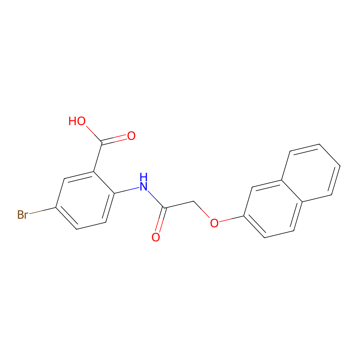 5-Bromo-2-[(2-naphthalen-2-yloxyacetyl)amino]benzoic acid molecular structure, CAS 349652-67-1
