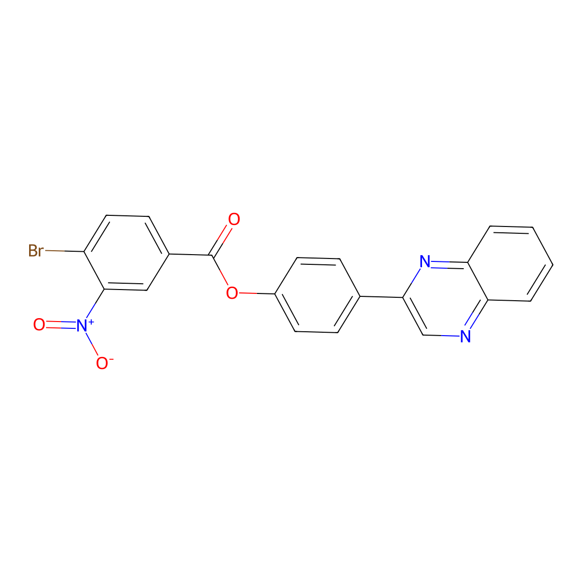 (4-Quinoxalin-2-ylphenyl) 4-bromo-3-nitrobenzoate molecular structure, CAS 349653-80-1