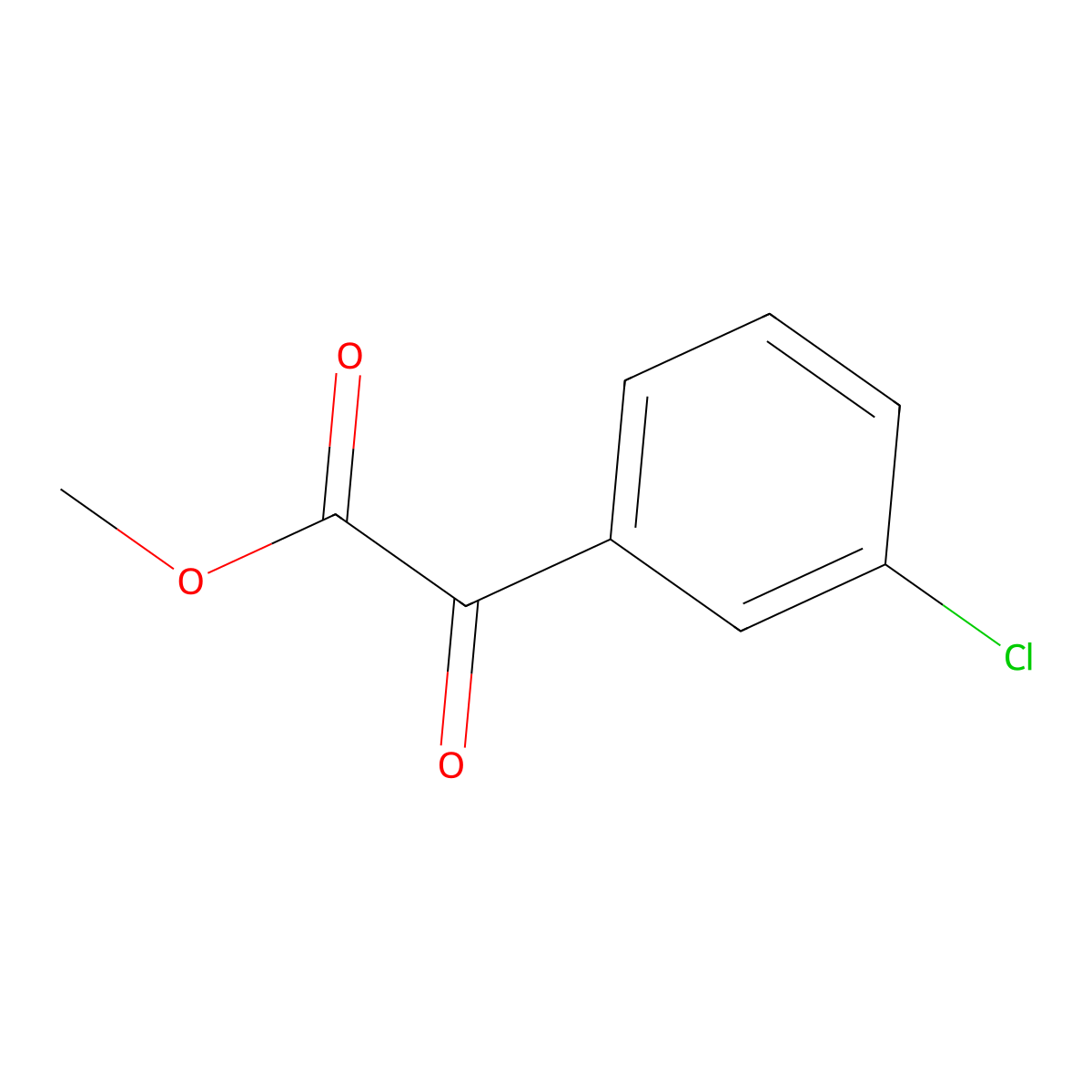 Methyl 3-chloro-alpha-oxobenzeneacetate molecular structure, CAS 34966-50-2