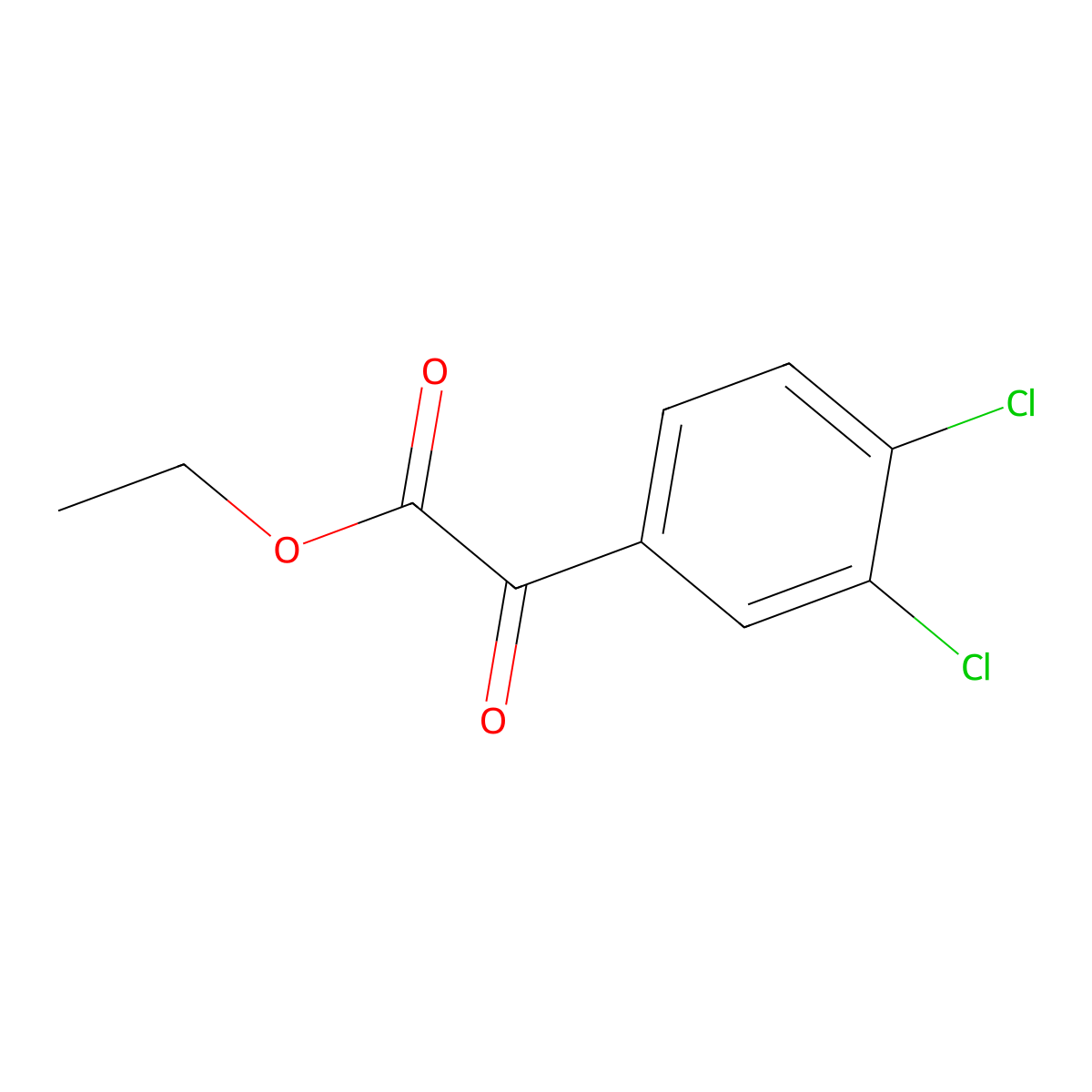 Ethyl 3,4-dichlorophenylglyoxylate molecular structure, CAS 34966-52-4
