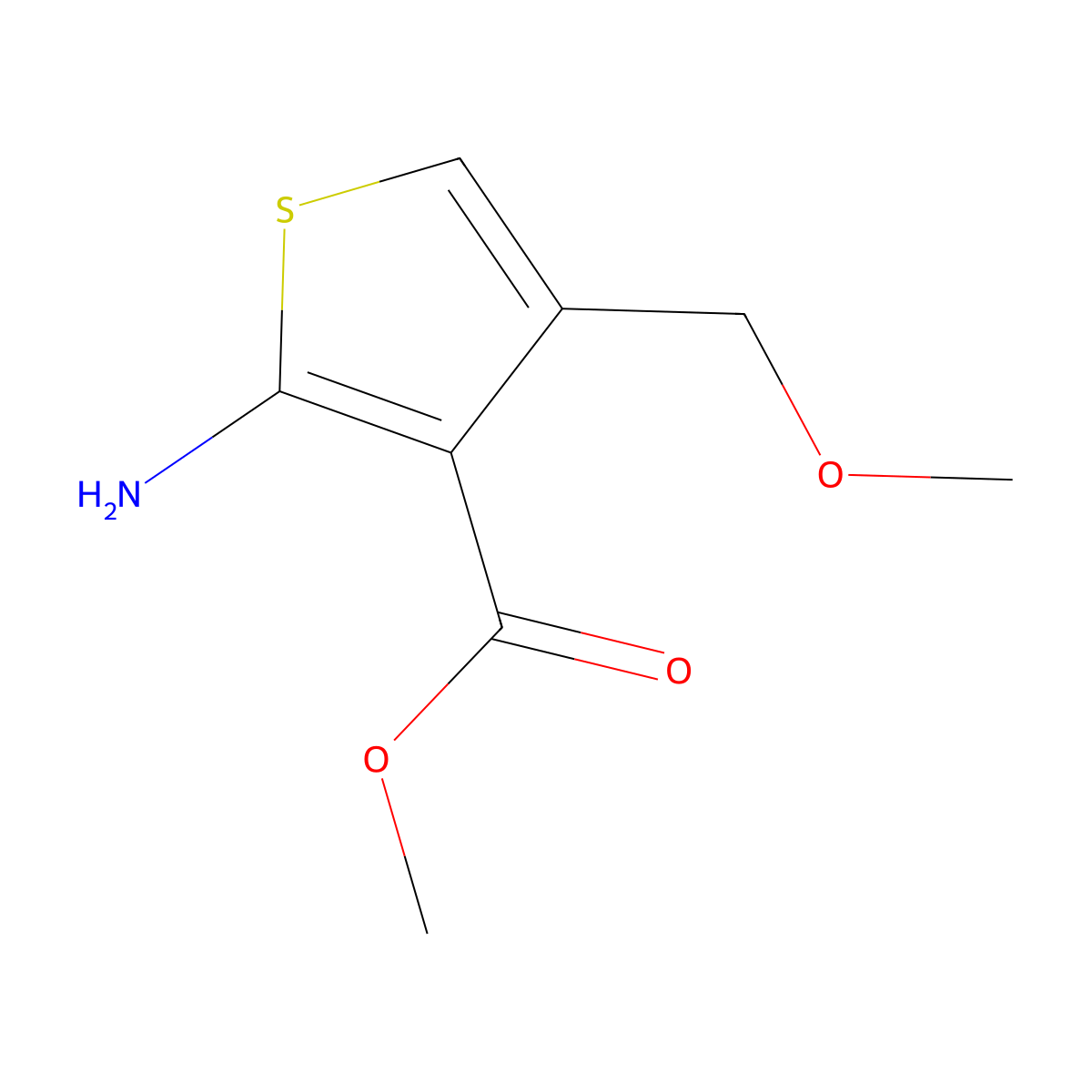 Methyl 2-amino-4-(methoxymethyl)thiophene-3-carboxylate molecular structure, CAS 349662-41-5