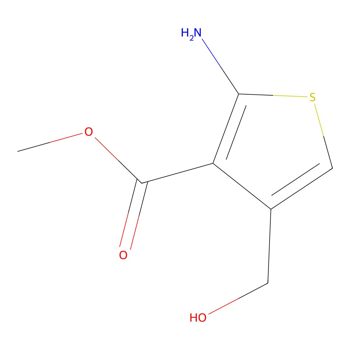 Methyl 2-amino-4-(hydroxymethyl)thiophene-3-carboxylate molecular structure, CAS 349662-62-0