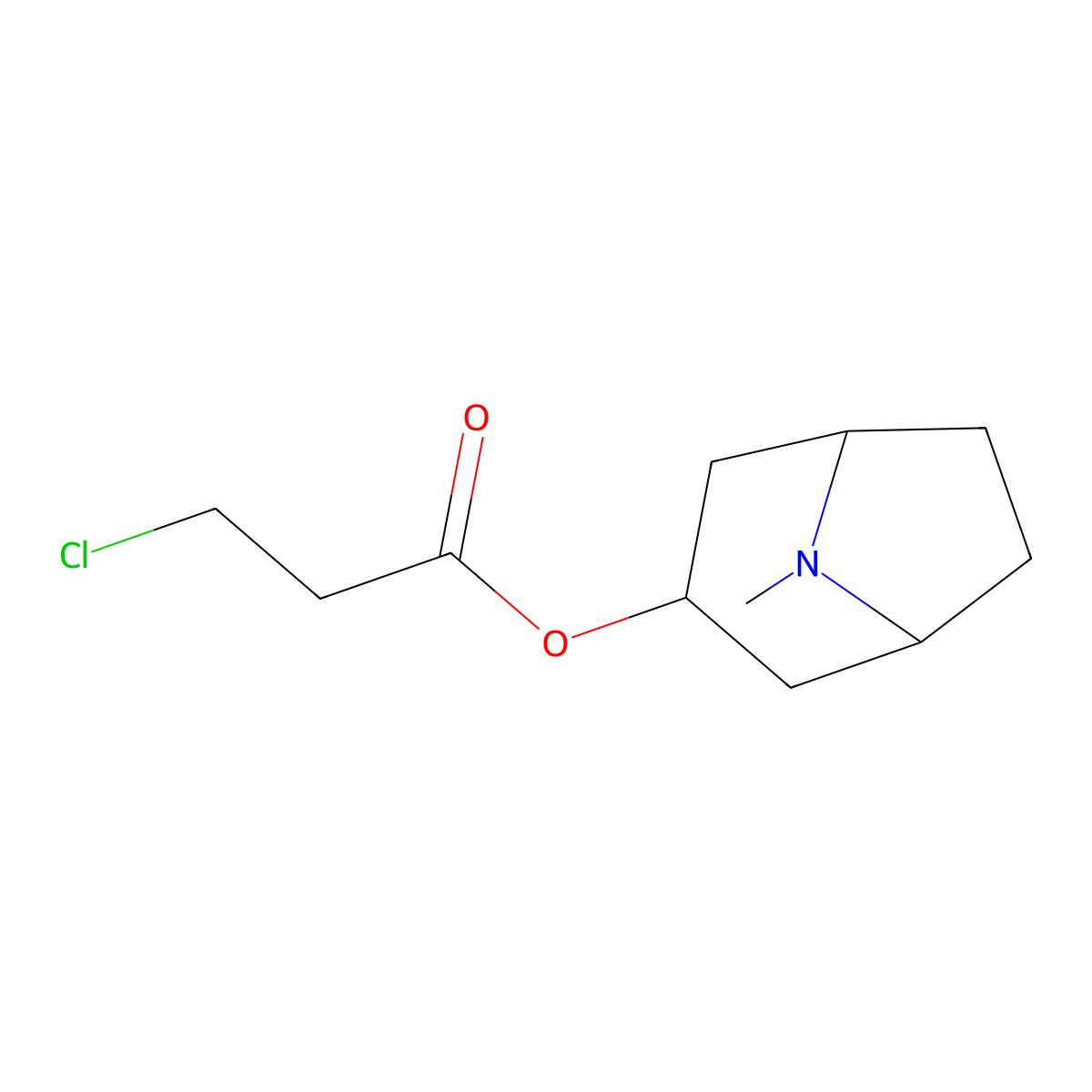 8-Methyl-8-azabicyclo[3.2.1]octan-3-yl 3-chloropropanoate molecular structure, CAS 349662-88-0
