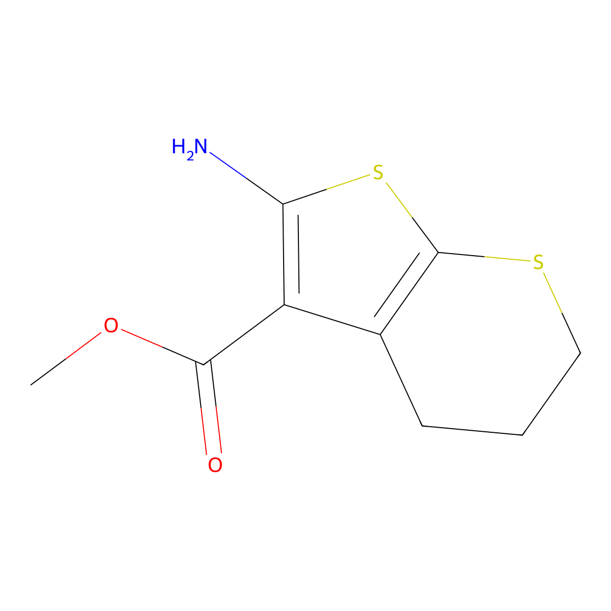 methyl 2-amino-4H,5H,6H-thieno[2,3-b]thiopyran-3-carboxylate molecular structure, CAS 349662-90-4