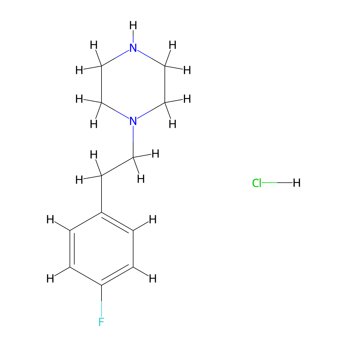 1-(2-(4-Fluorophenyl)ethyl)piperazine hydrochloride molecular structure, CAS 349663-44-1