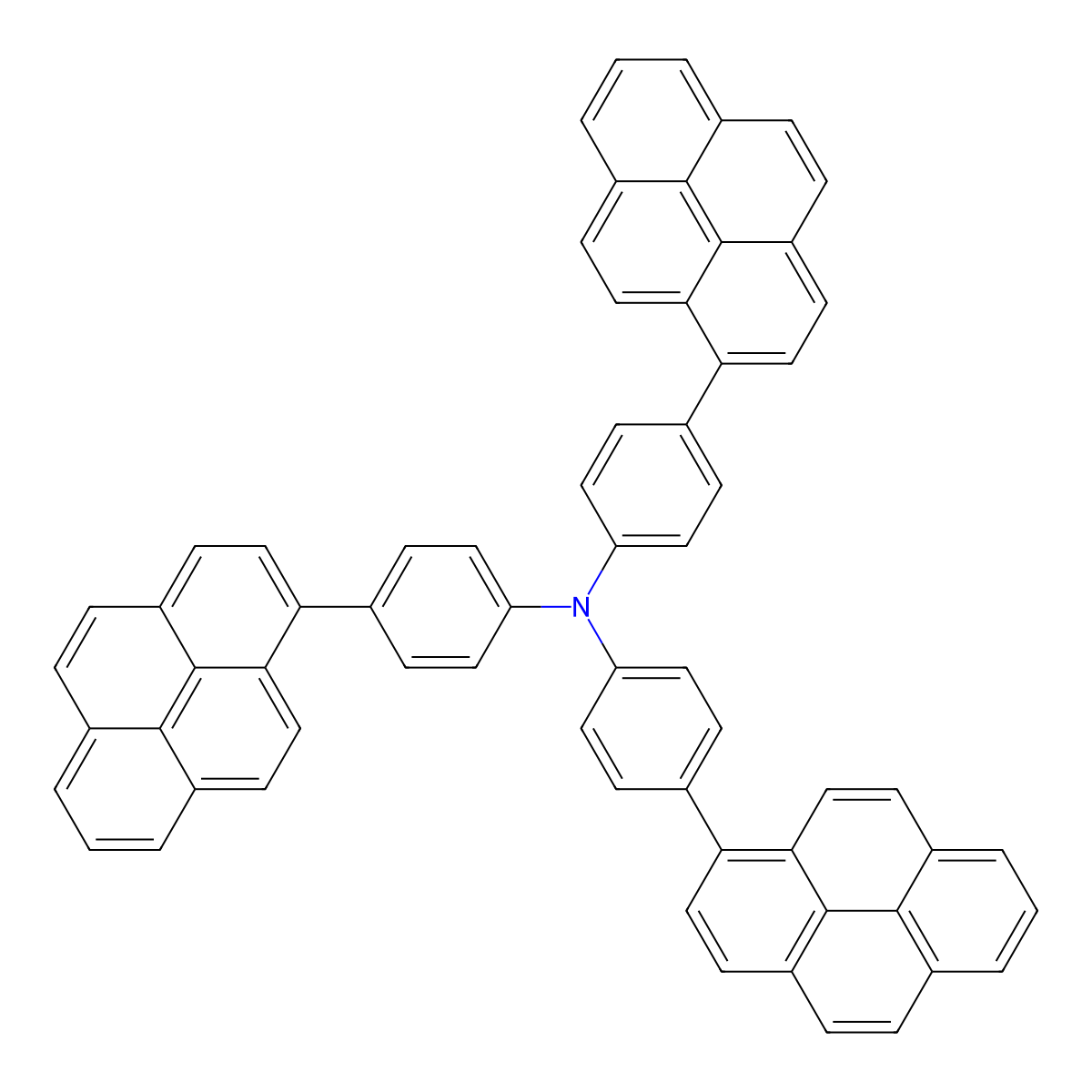 Tris(4-(pyren-1-yl)phenyl)amine molecular structure, CAS 349669-77-8