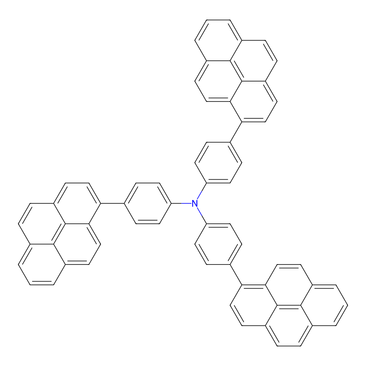 Tris(4-(pyren-1-yl)phenyl)amine molecular structure, CAS 349669-77-8