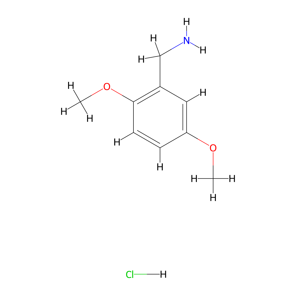 (2,5-Dimethoxyphenyl)methanamine;hydrochloride molecular structure, CAS 34967-20-9