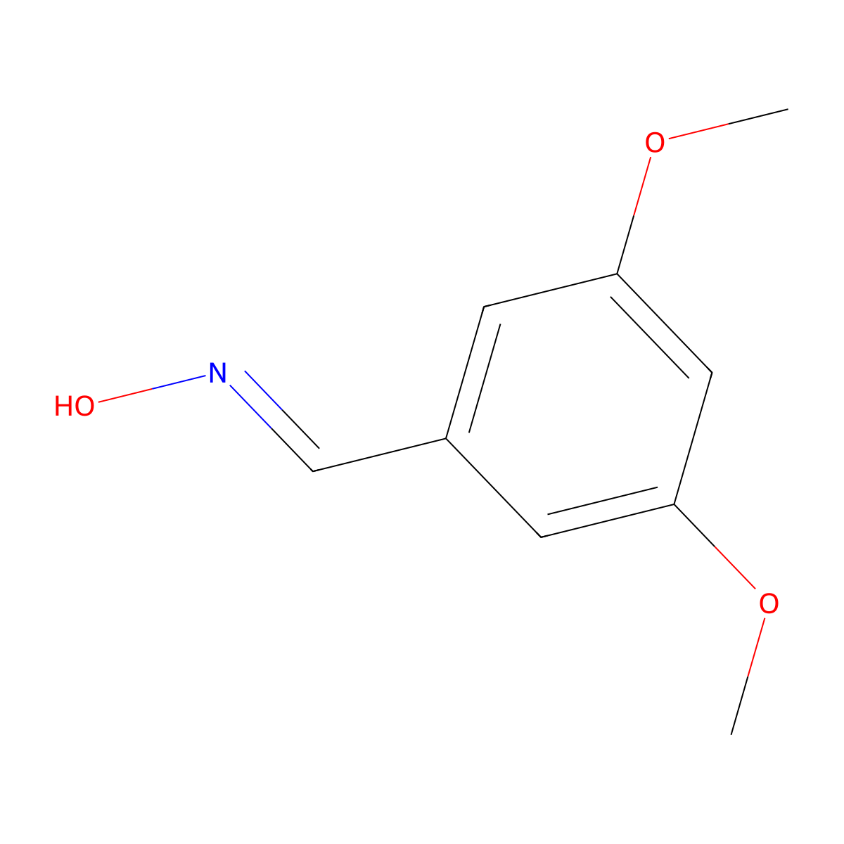 3,5-Dimethoxybenzaldehyde oxime molecular structure, CAS 34967-25-4