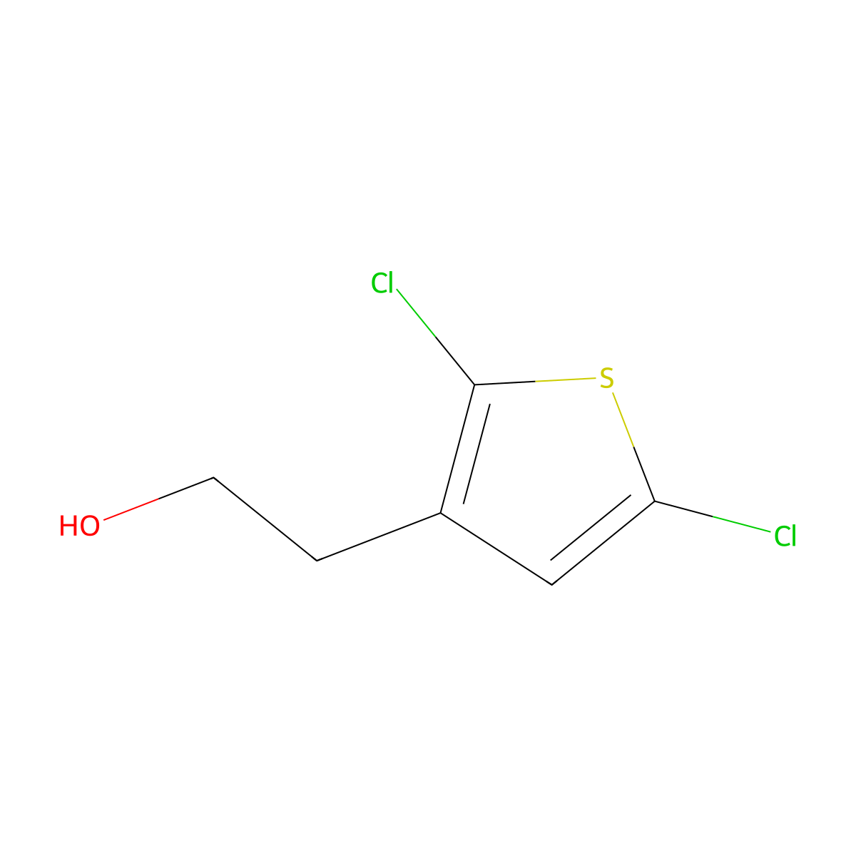 2-(2,5-Dichlorothiophen-3-yl)ethan-1-ol molecular structure, CAS 34967-56-1