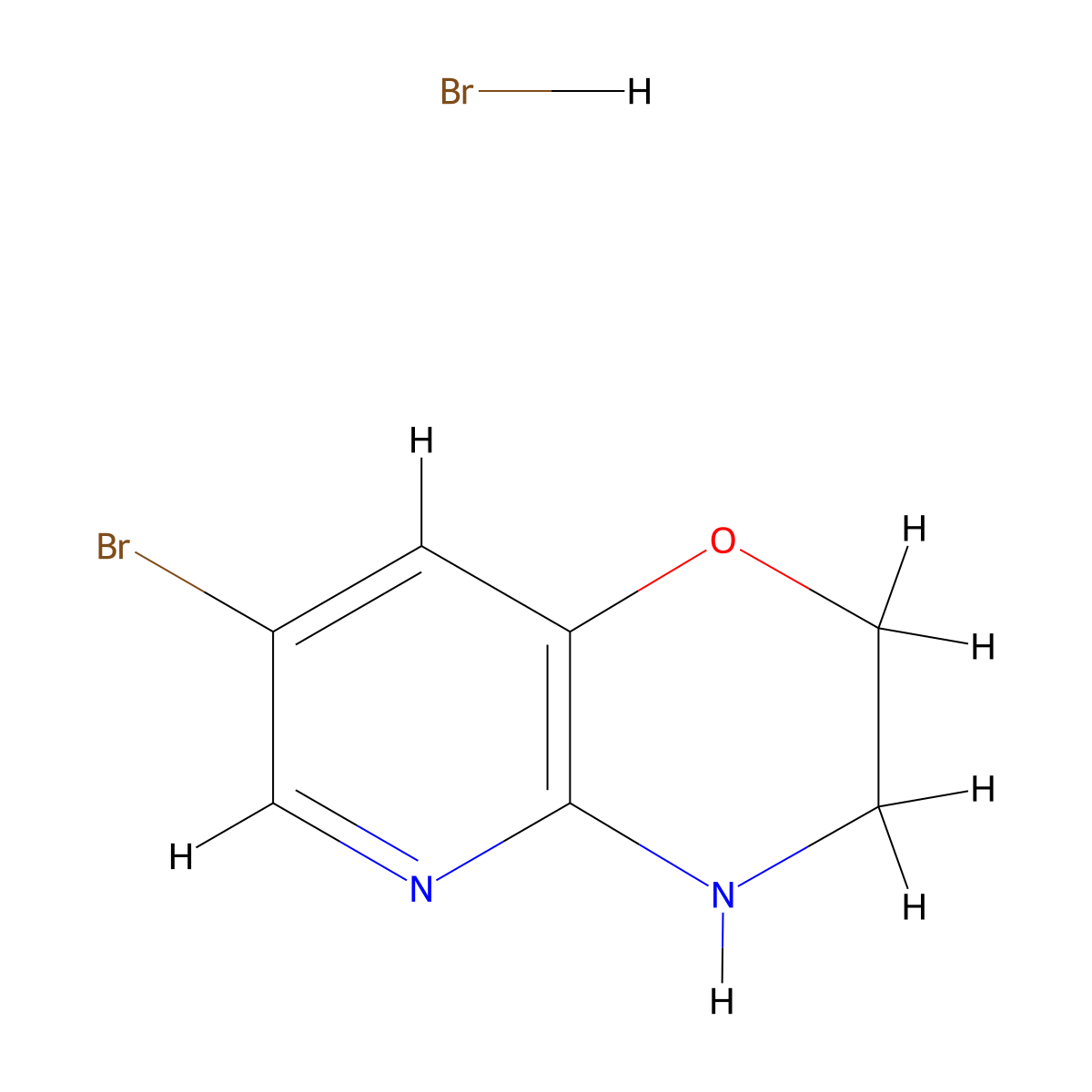 7-Bromo-3,4-dihydro-2H-pyrido[3,2-b][1,4]oxazine hydrobromide molecular structure, CAS 34968-20-2