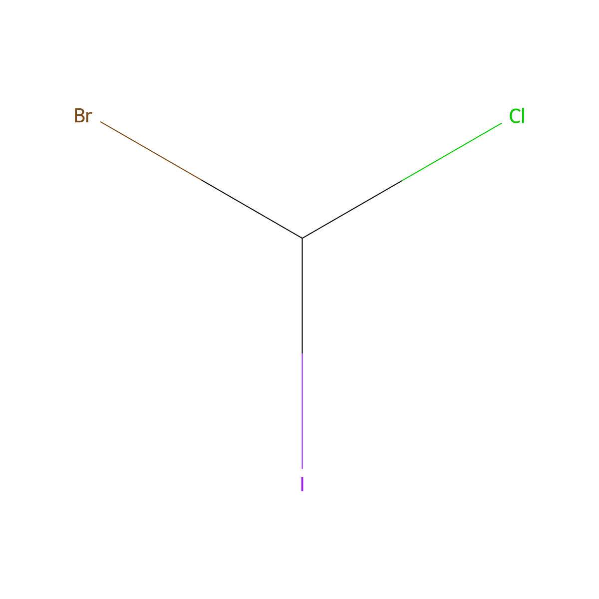 Methane, bromochloroiodo- molecular structure, CAS 34970-00-8