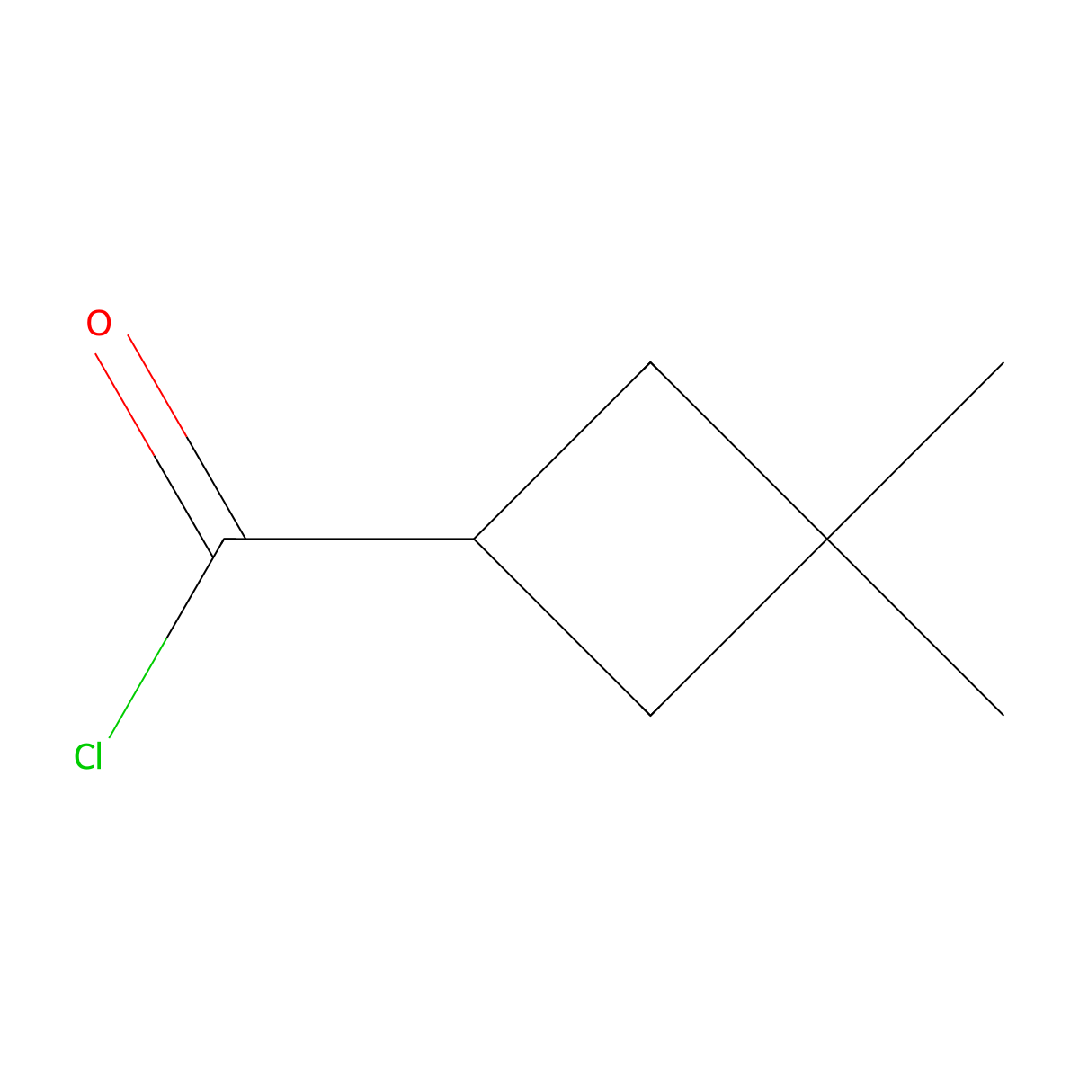 3,3-Dimethylcyclobutane-1-carbonyl chloride molecular structure, CAS 34970-21-3