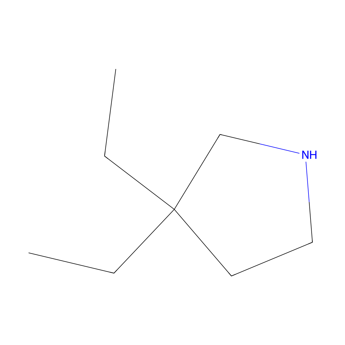 3,3-Diethylpyrrolidine molecular structure, CAS 34971-71-6