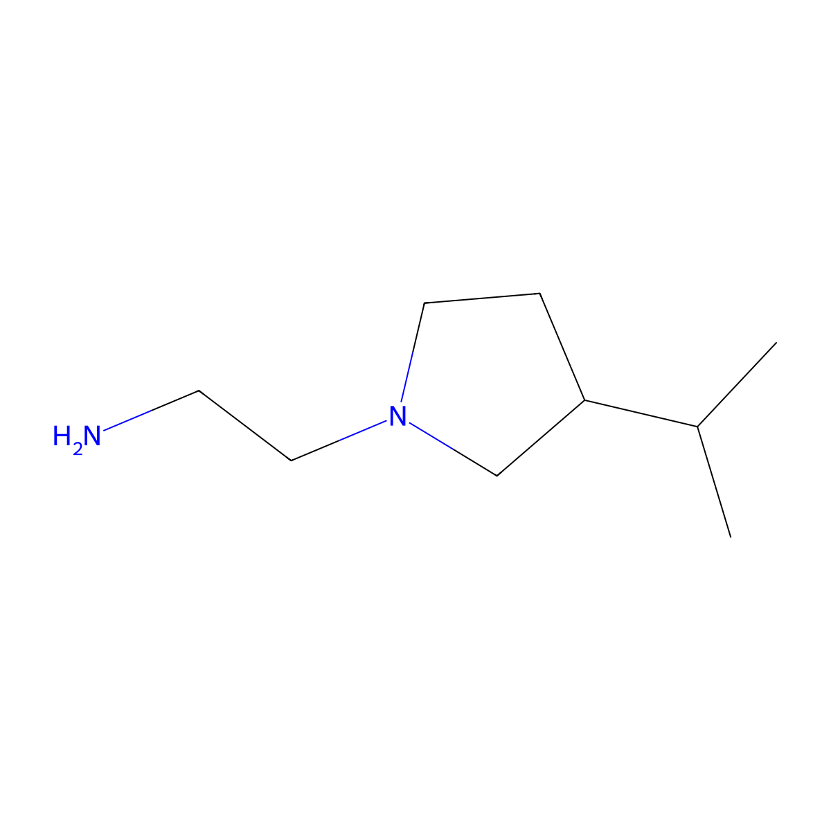 2-[3-(Propan-2-yl)pyrrolidin-1-yl]ethan-1-amine molecular structure, CAS 34971-74-9