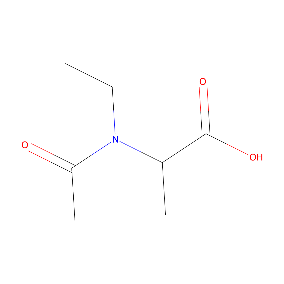 2-(N-ethylacetamido)propanoic acid molecular structure, CAS 34972-91-3