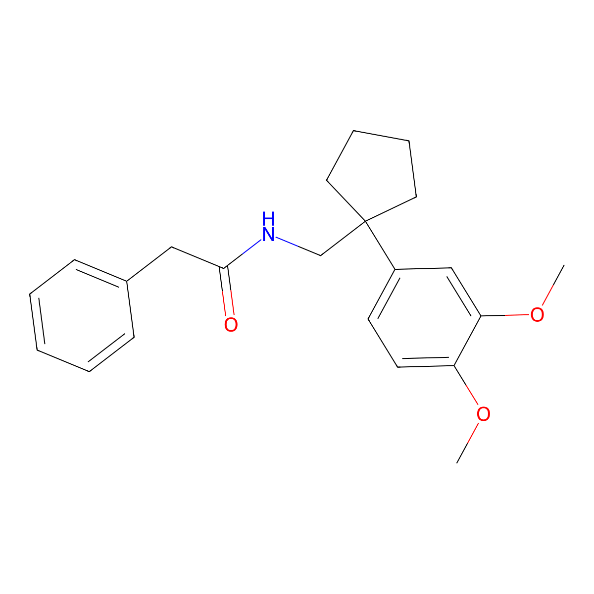 N-{[1-(3,4-dimethoxyphenyl)cyclopentyl]methyl}-2-phenylacetamide molecular structure, CAS 34974-77-1