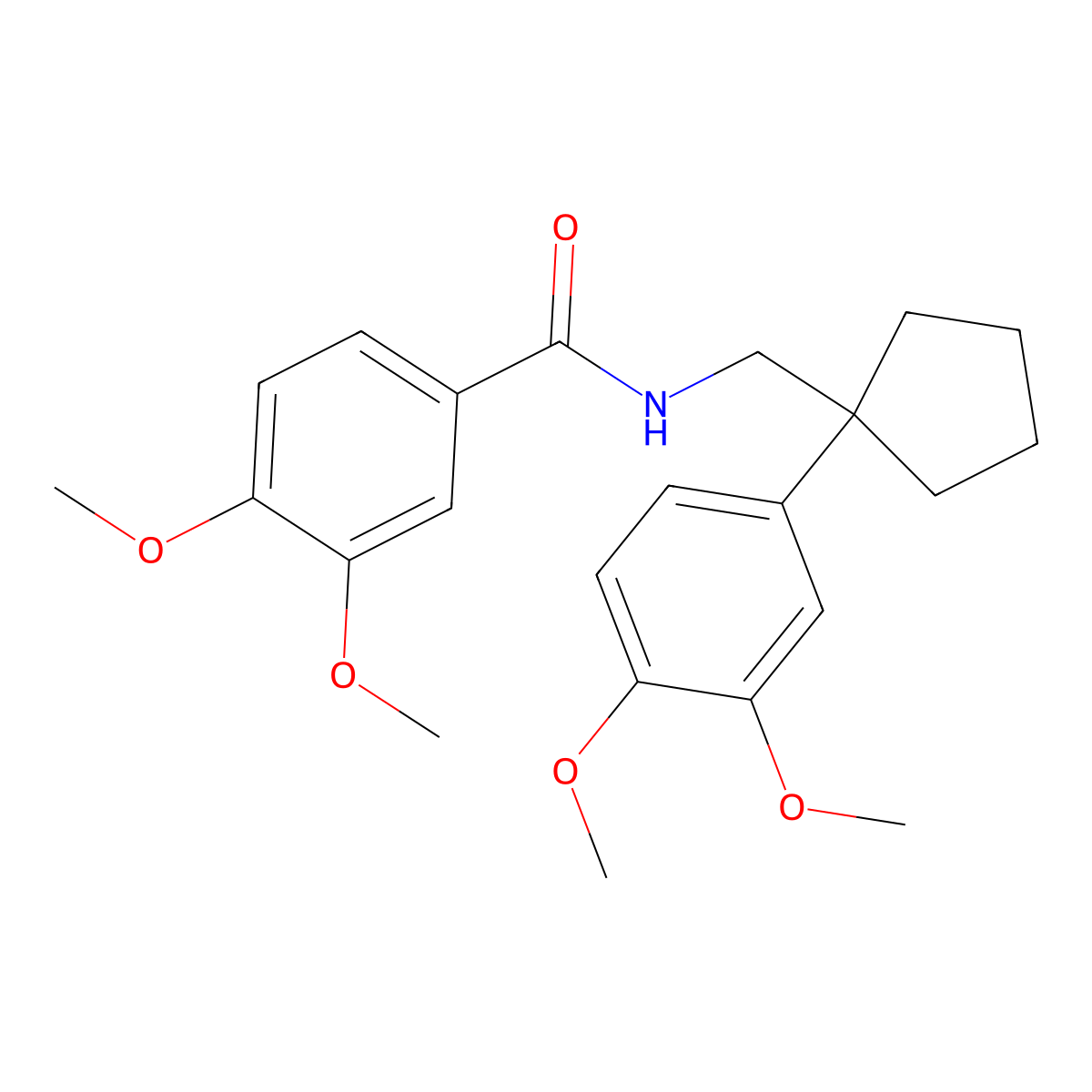 N-{[1-(3,4-dimethoxyphenyl)cyclopentyl]methyl}-3,4-dimethoxybenzamide molecular structure, CAS 34974-80-6