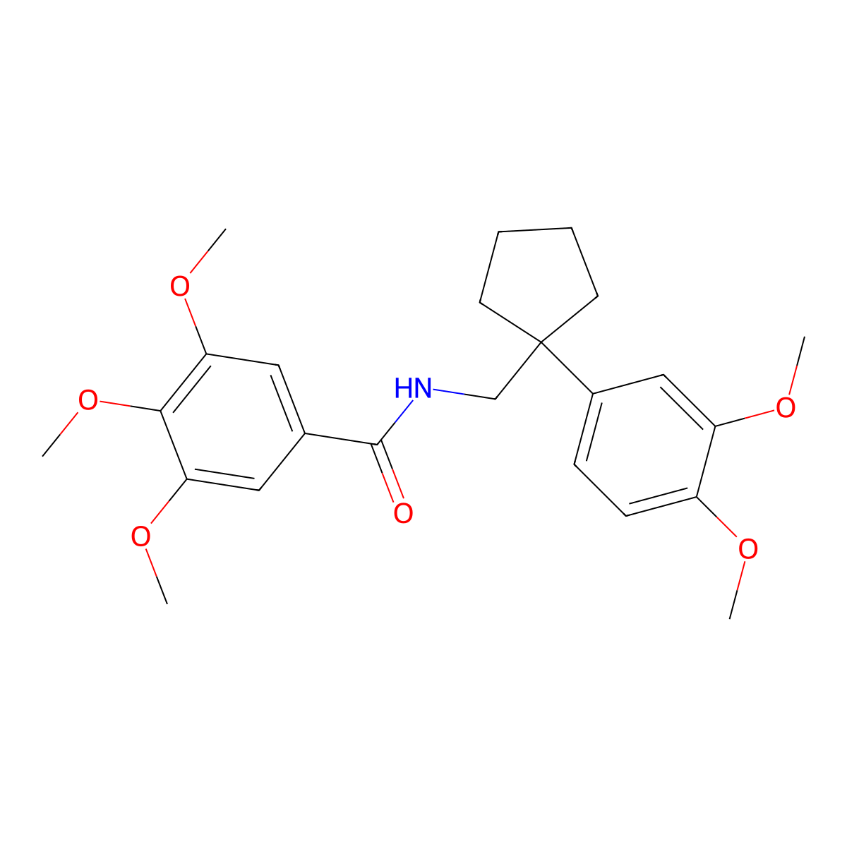 N-[[1-(3,4-dimethoxyphenyl)cyclopentyl]methyl]-3,4,5-trimethoxybenzamide molecular structure, CAS 34974-81-7