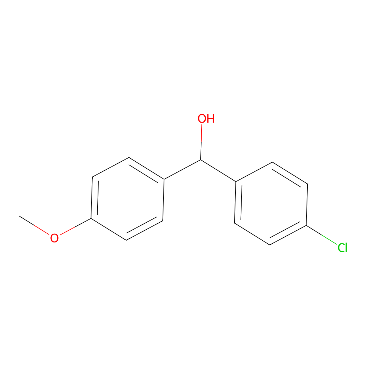 (4-Chlorophenyl)(4-methoxyphenyl)methanol molecular structure, CAS 34979-37-8
