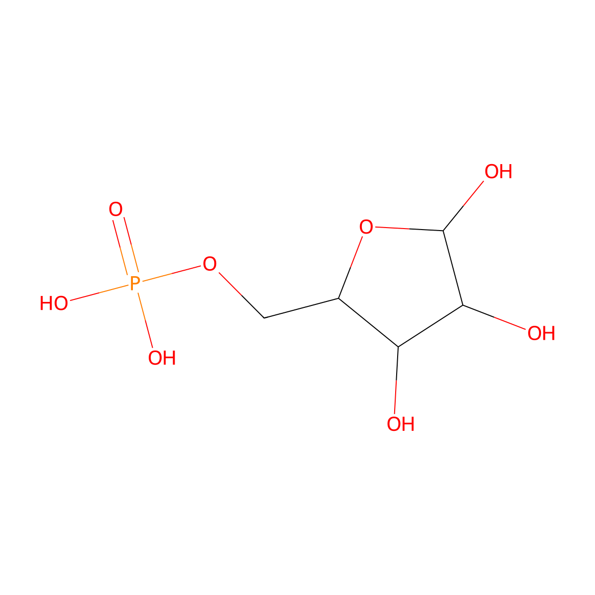 alpha-D-Ribose 5-phosphate molecular structure, CAS 34980-65-9