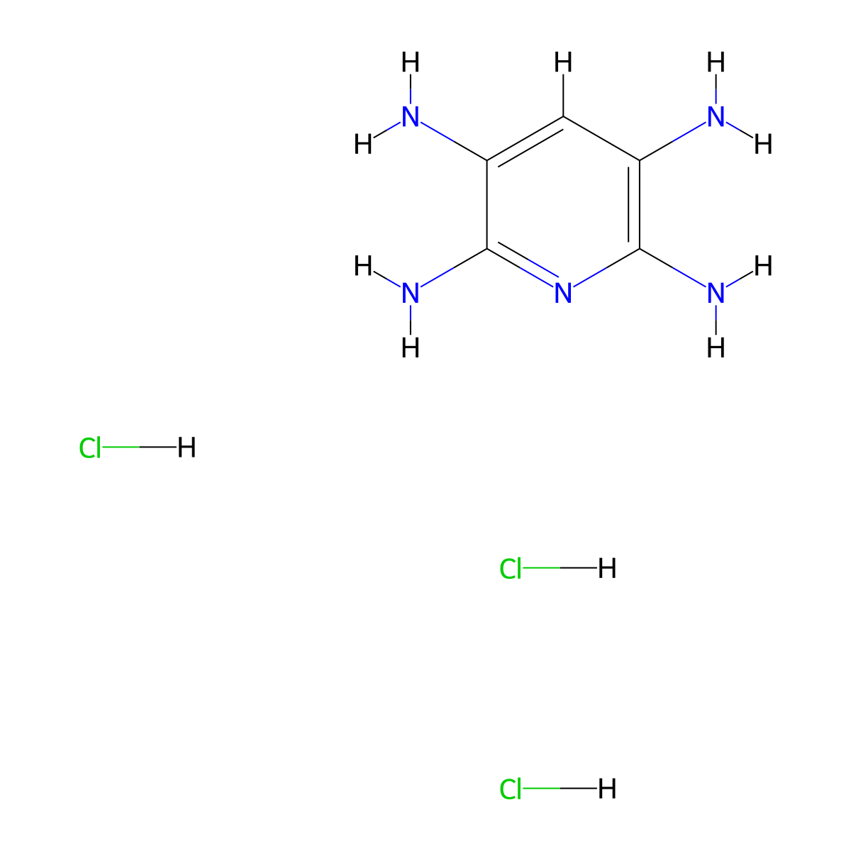 Pyridine-2,3,5,6-tetraamine trihydrochloride molecular structure, CAS 34981-10-7