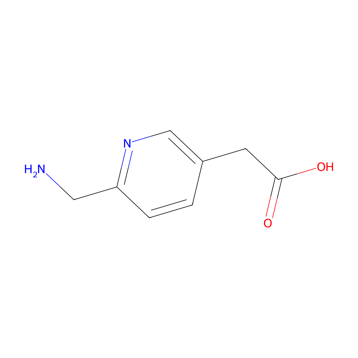2-(6-(Aminomethyl)pyridin-3-yl)acetic acid molecular structure, CAS 34984-17-3