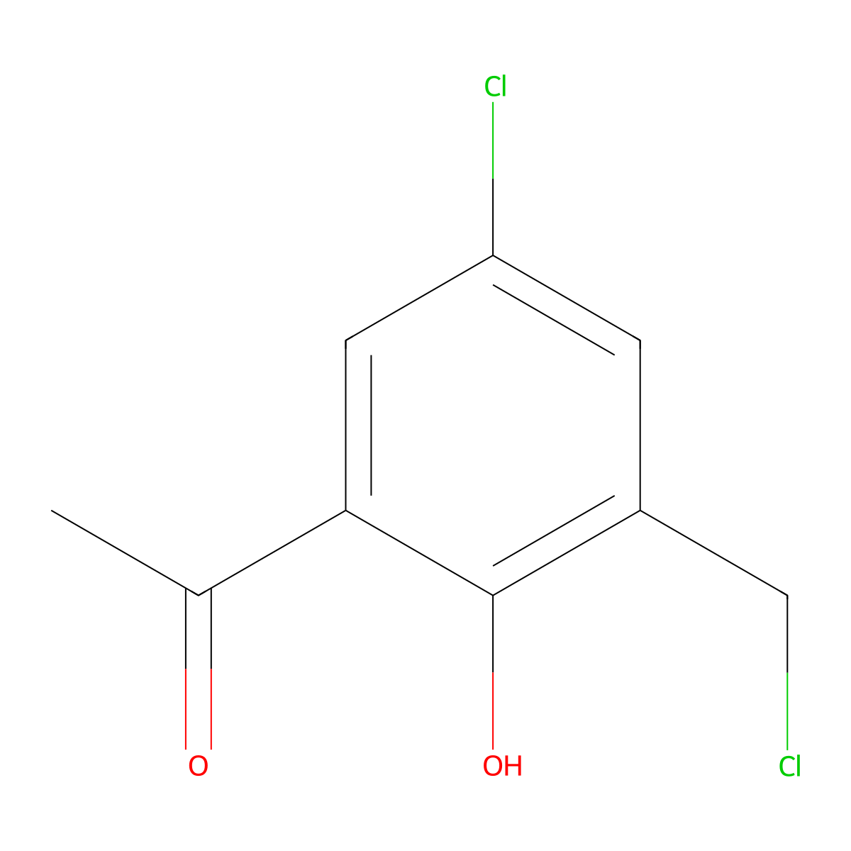 1-(5-Chloro-3-(chloromethyl)-2-hydroxyphenyl)ethan-1-one molecular structure, CAS 34987-36-5