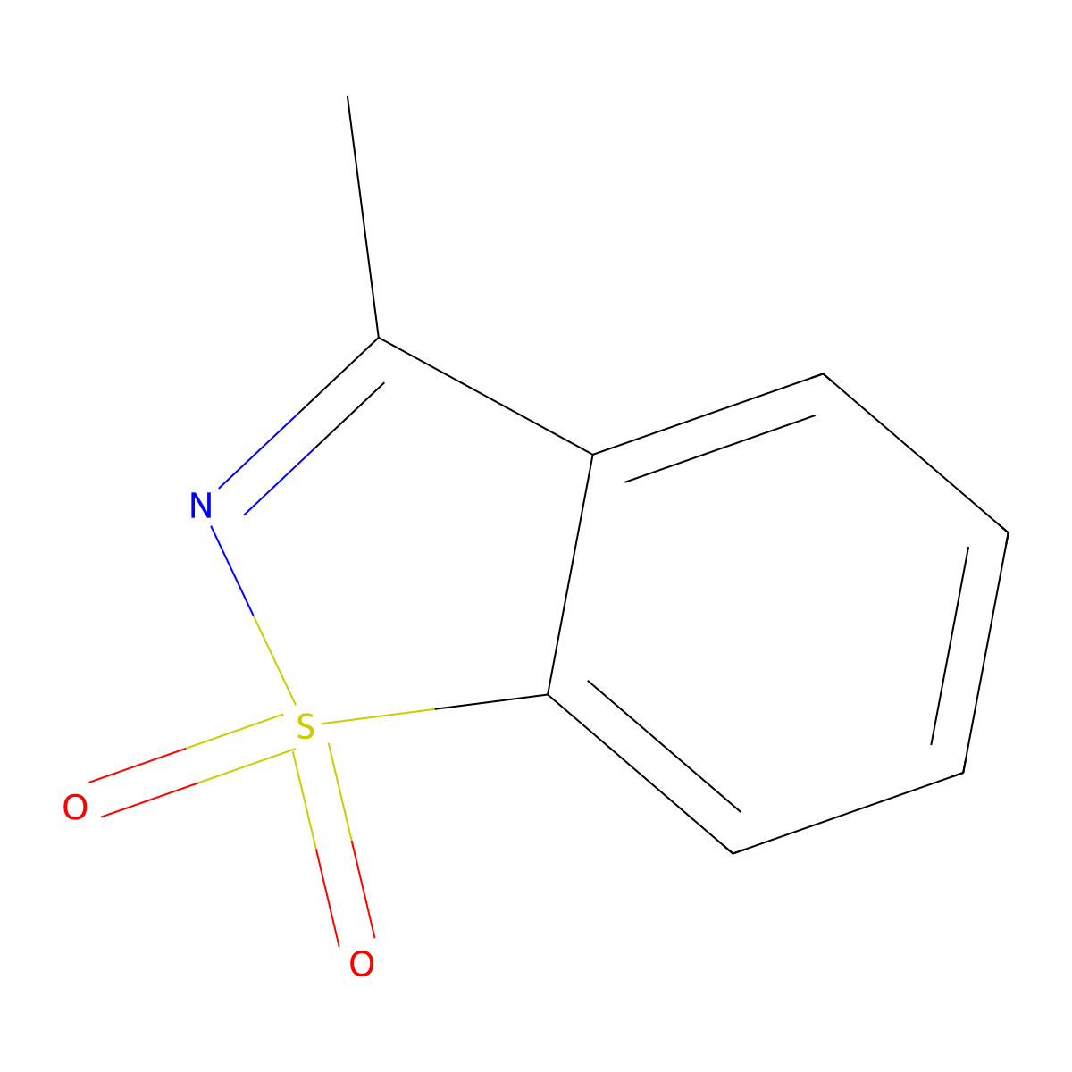 1,2-Benzisothiazole, 3-methyl-, 1,1-dioxide molecular structure, CAS 34989-82-7