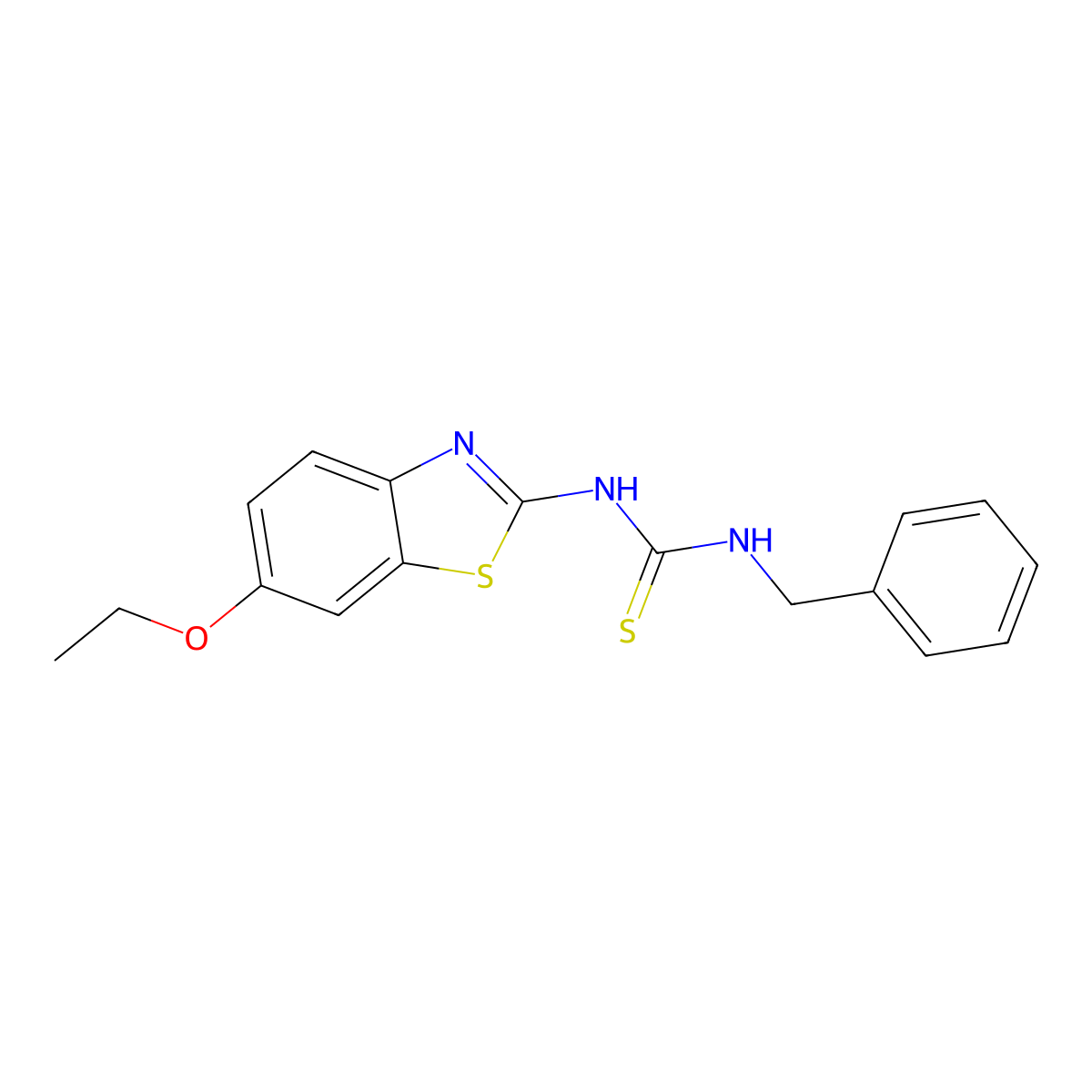 1-Benzyl-3-(6-ethoxy-1,3-benzothiazol-2-yl)thiourea molecular structure, CAS 34990-03-9