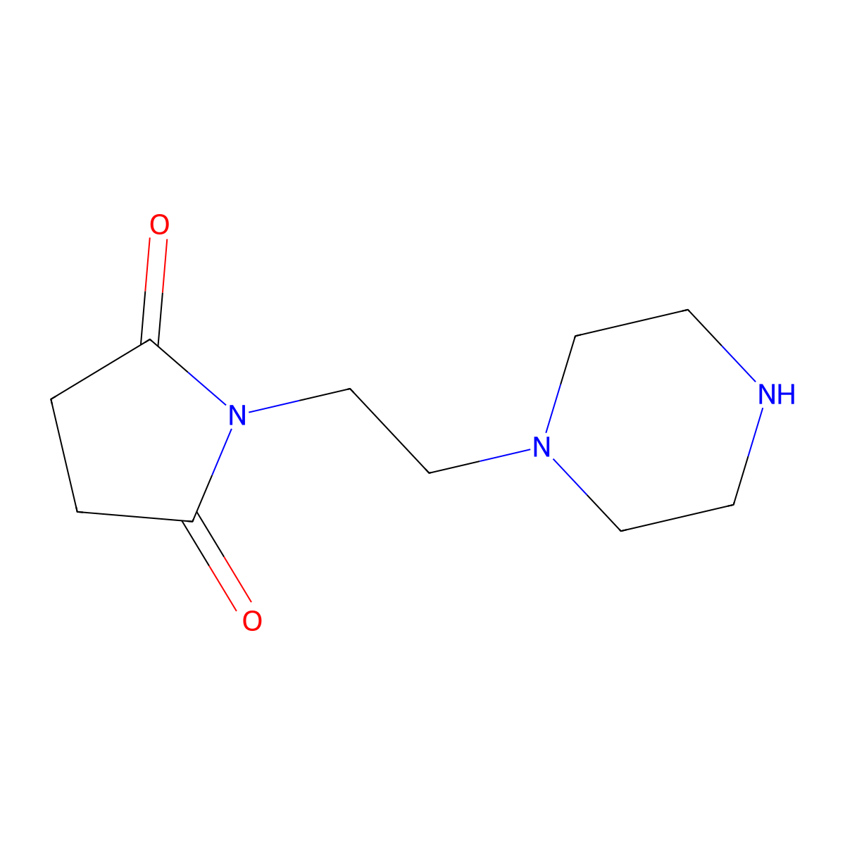 1-[2-(Piperazin-1-yl)ethyl]pyrrolidine-2,5-dione molecular structure, CAS 34992-84-2