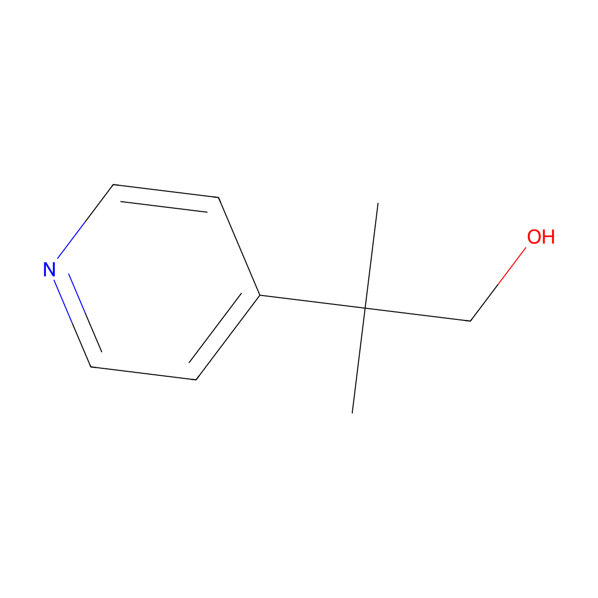 2-Methyl-2-(pyridin-4-yl)propan-1-ol molecular structure, CAS 34995-28-3