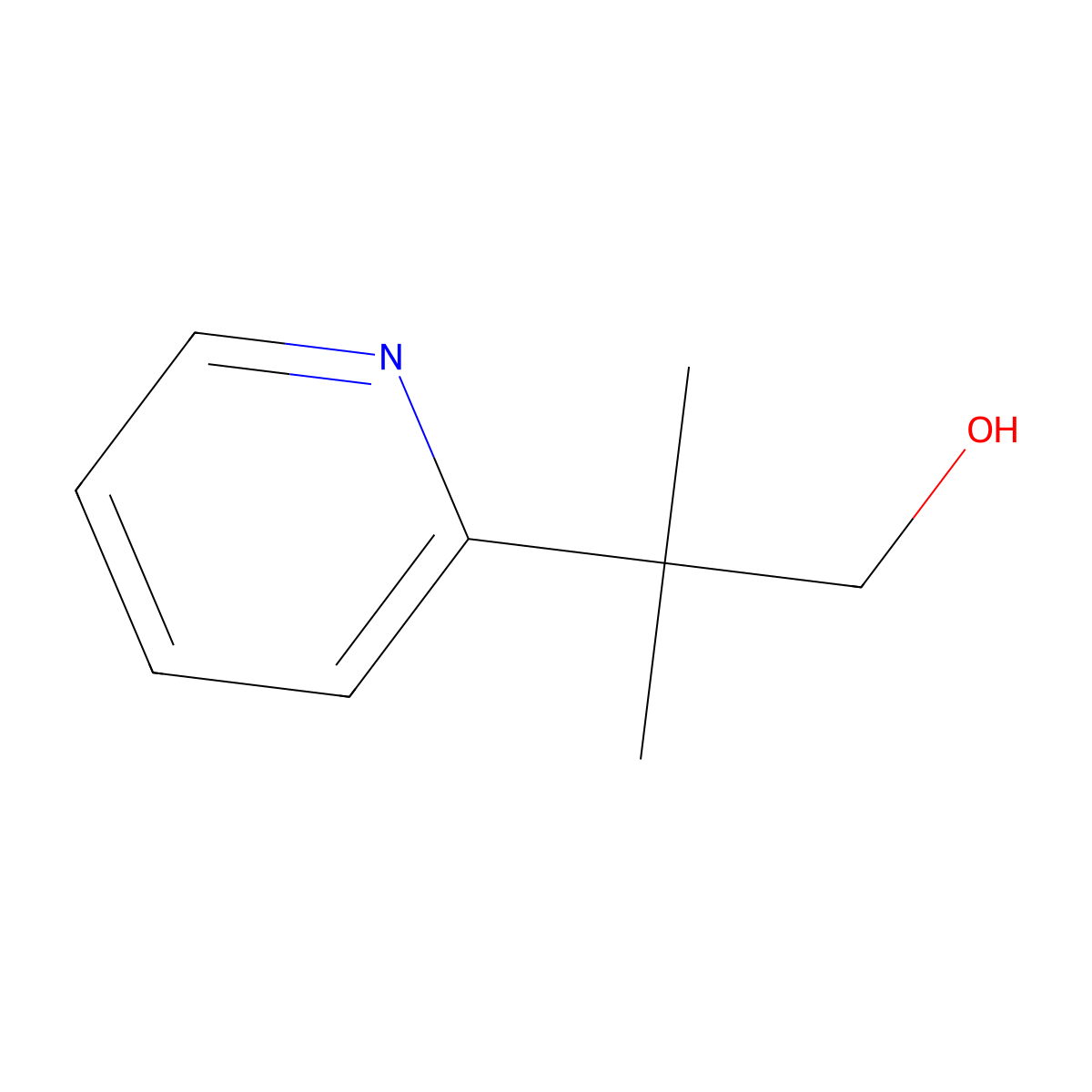 2-Methyl-2-(pyridin-2-yl)propan-1-ol molecular structure, CAS 34995-30-7