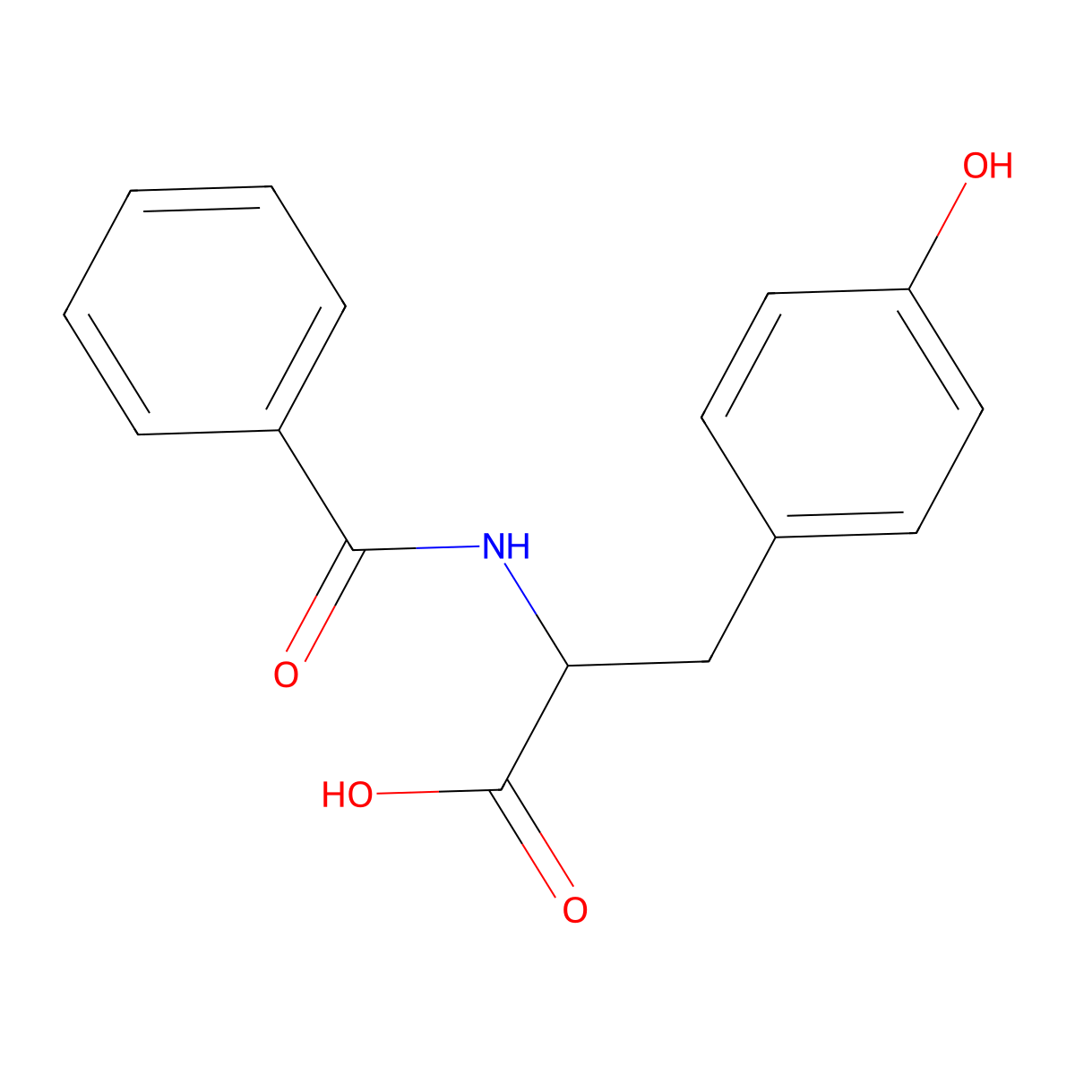 2-Benzamido-3-(4-hydroxyphenyl)propanoic acid molecular structure, CAS 34996-91-3