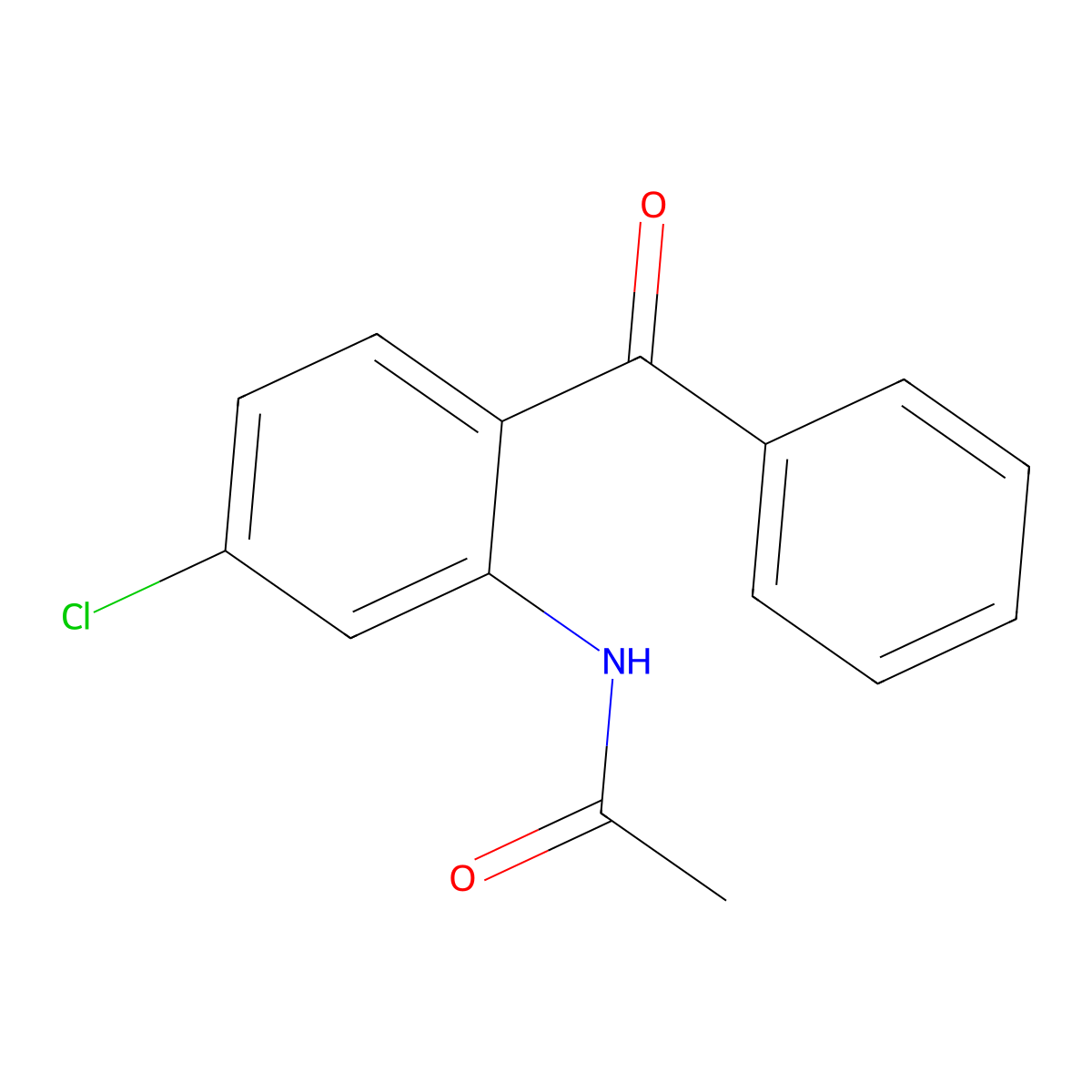 N-(2-benzoyl-5-chlorophenyl)acetamide molecular structure, CAS 34999-47-8