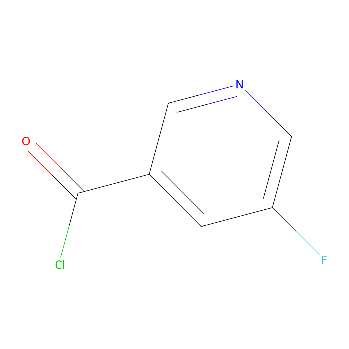 5-Fluoronicotinoyl chloride molecular structure, CAS 350-04-9