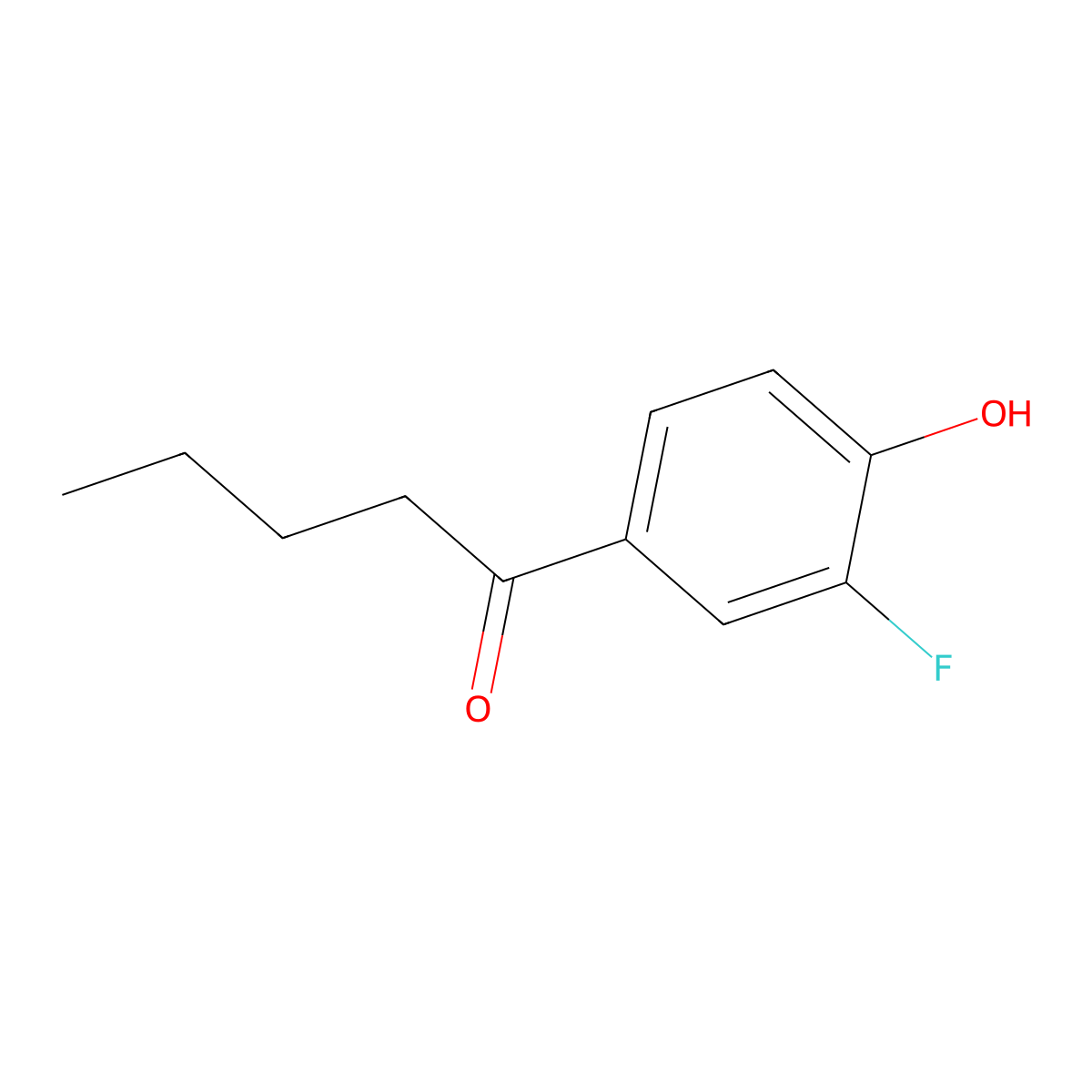 1-(3-Fluoro-4-hydroxyphenyl)-1-pentanone molecular structure, CAS 350-26-5