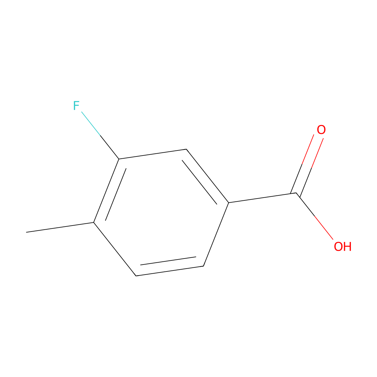 3-Fluoro-p-toluic acid molecular structure, CAS 350-28-7