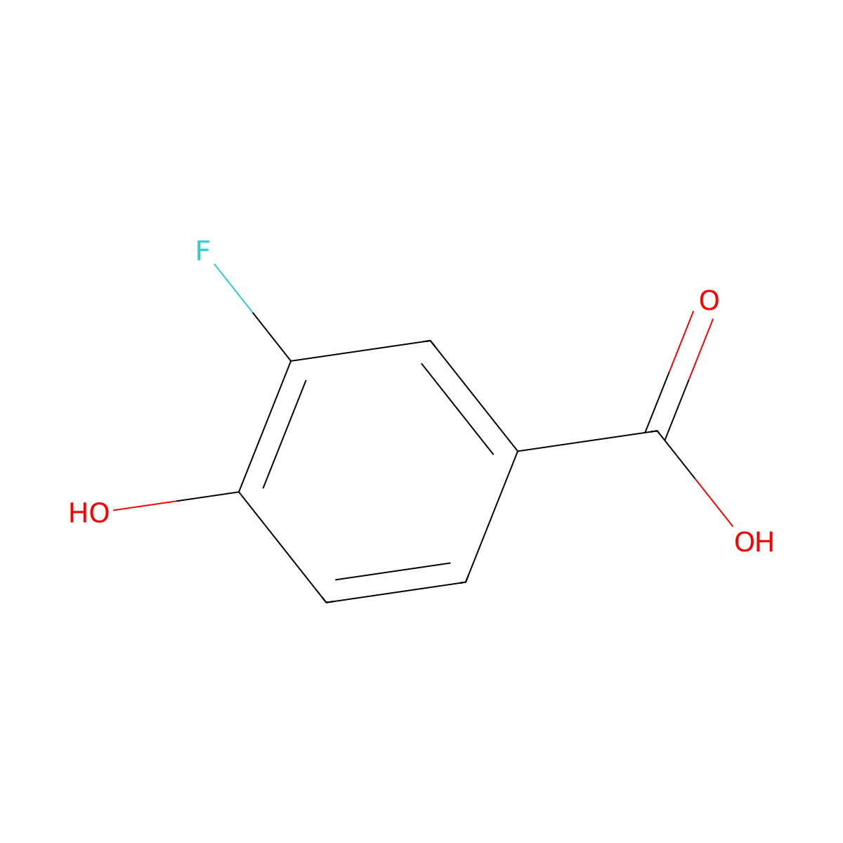 3-Fluoro-4-hydroxybenzoic acid molecular structure, CAS 350-29-8