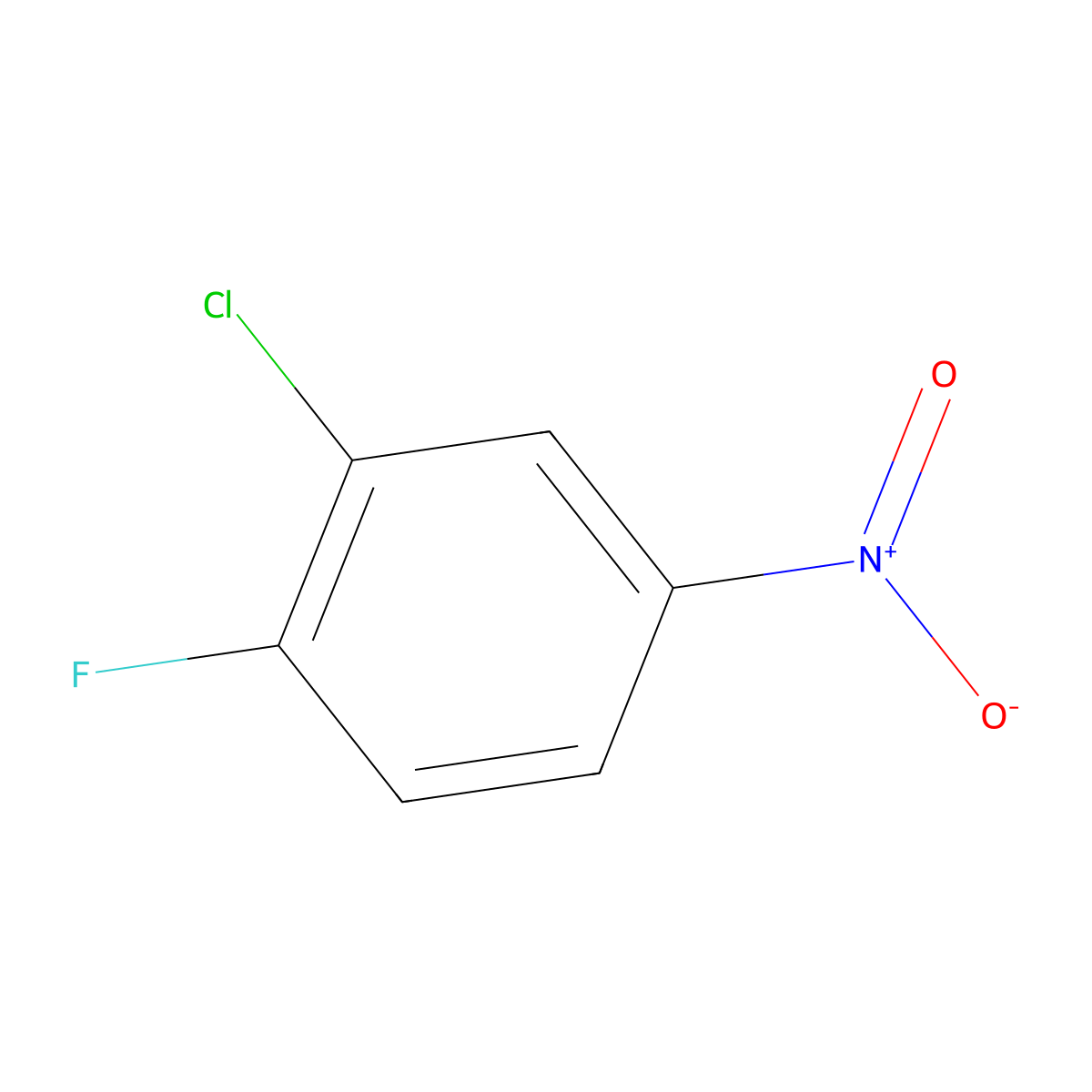 2-Chloro-1-fluoro-4-nitrobenzene molecular structure, CAS 350-30-1