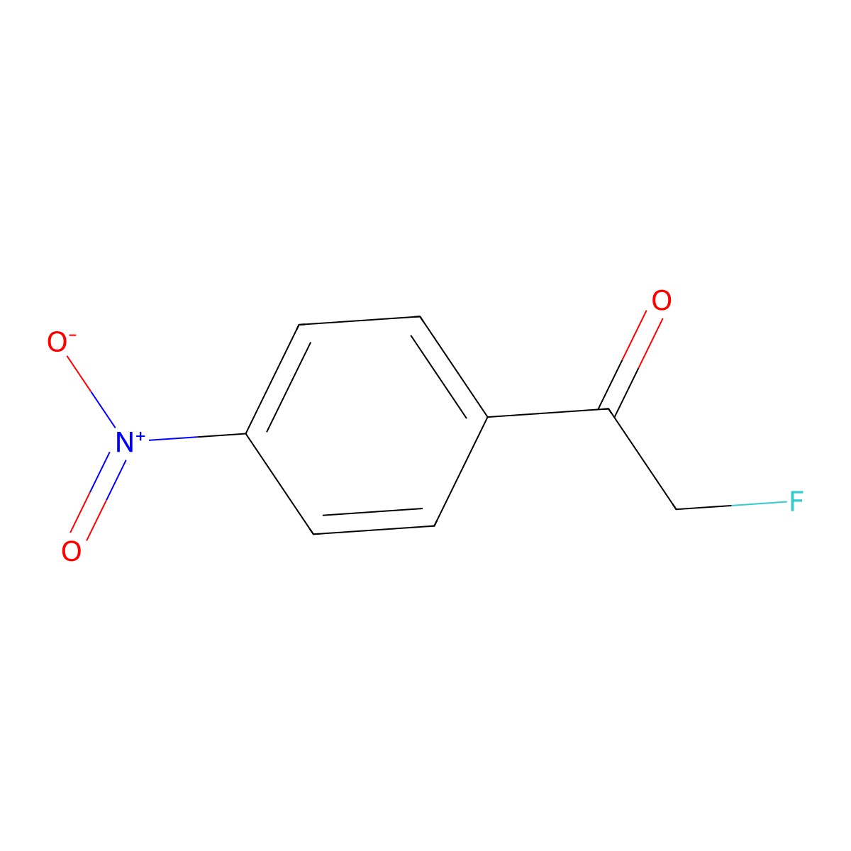 2-Fluoro-1-(4-nitrophenyl)ethan-1-one molecular structure, CAS 350-39-0