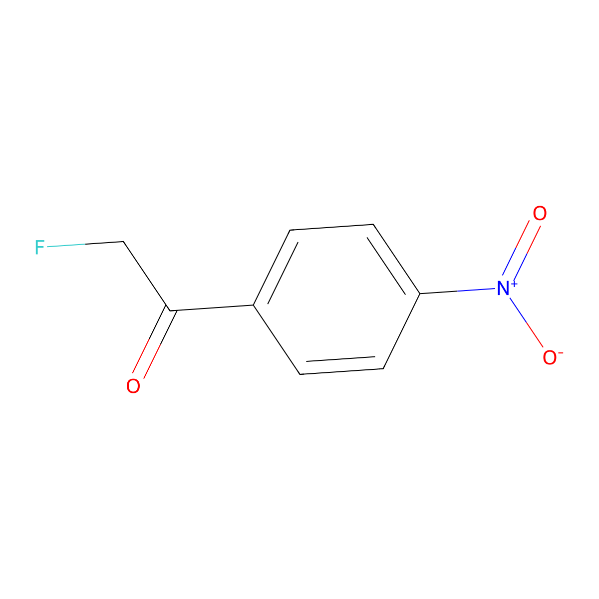 2-Fluoro-1-(4-nitrophenyl)ethan-1-one molecular structure, CAS 350-39-0