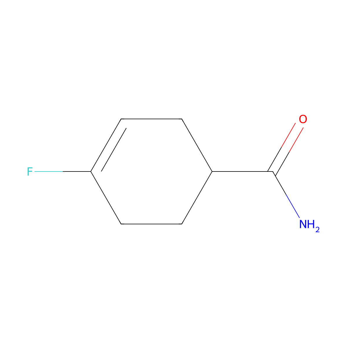 4-Fluoro-3-cyclohexenecarboxamide molecular structure, CAS 350-43-6